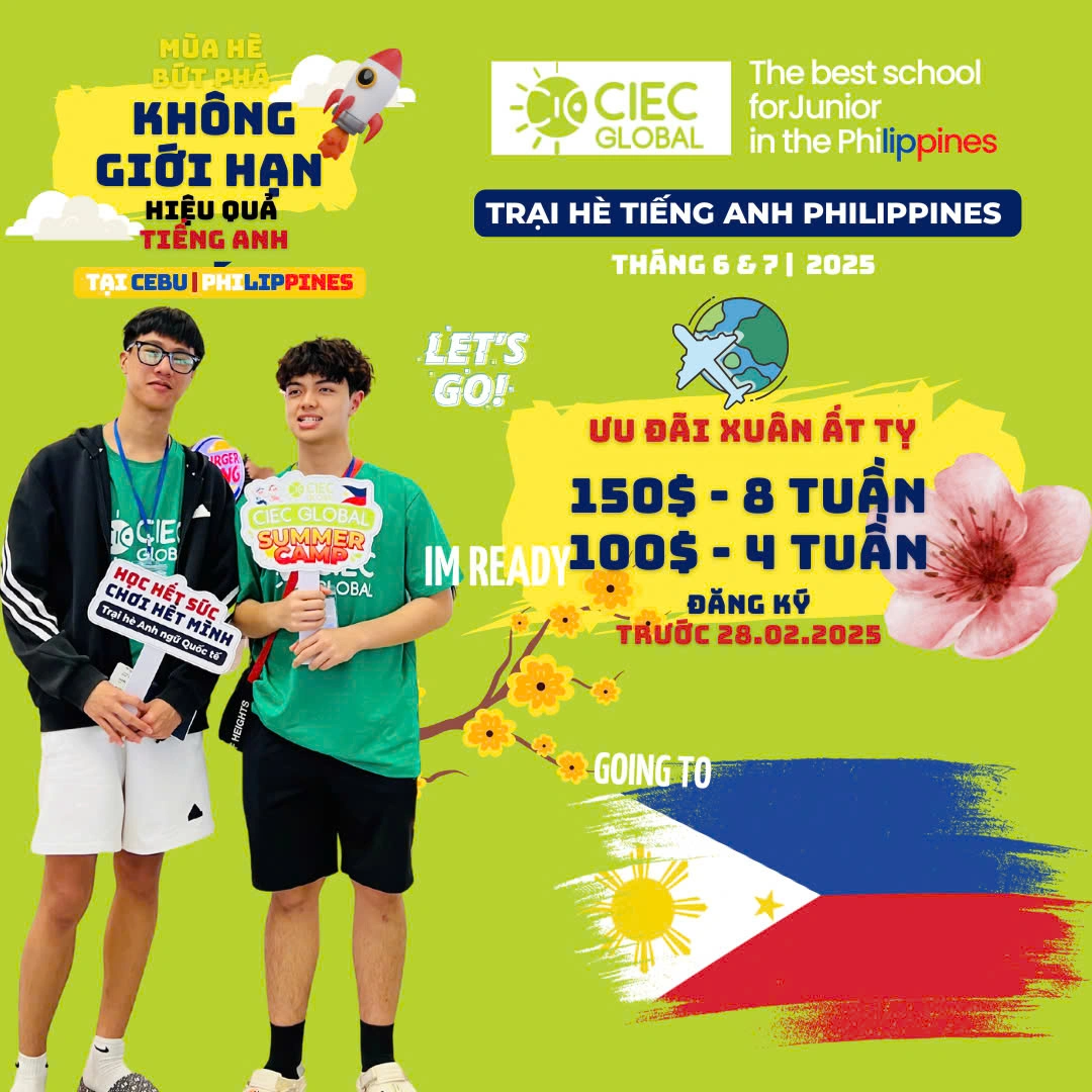 ƯU ĐÃI XUÂN ẤT TỴ – TRẠI HÈ TIẾNG ANH CIEC PHILIPPINES 2025